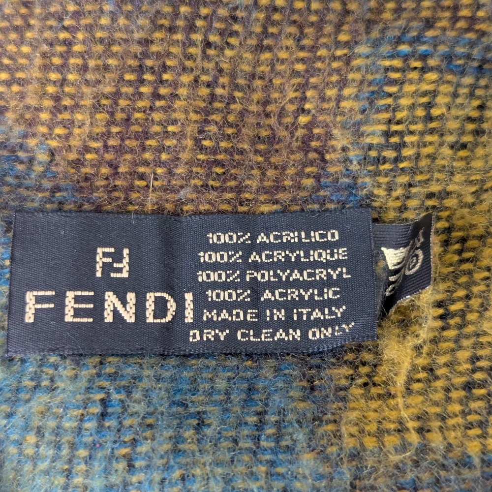 Vintage Fendi Brown Roman Heads Long Scarf.....
